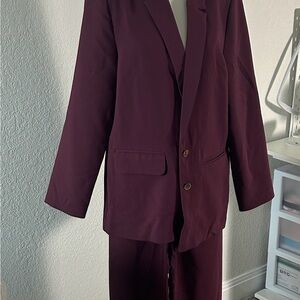 Women’s Burgundy Blazer and Suit Set